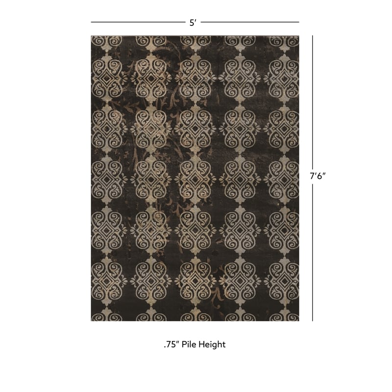 Linon Jewel Royal Machine Made Polypropylene 5'x7'6