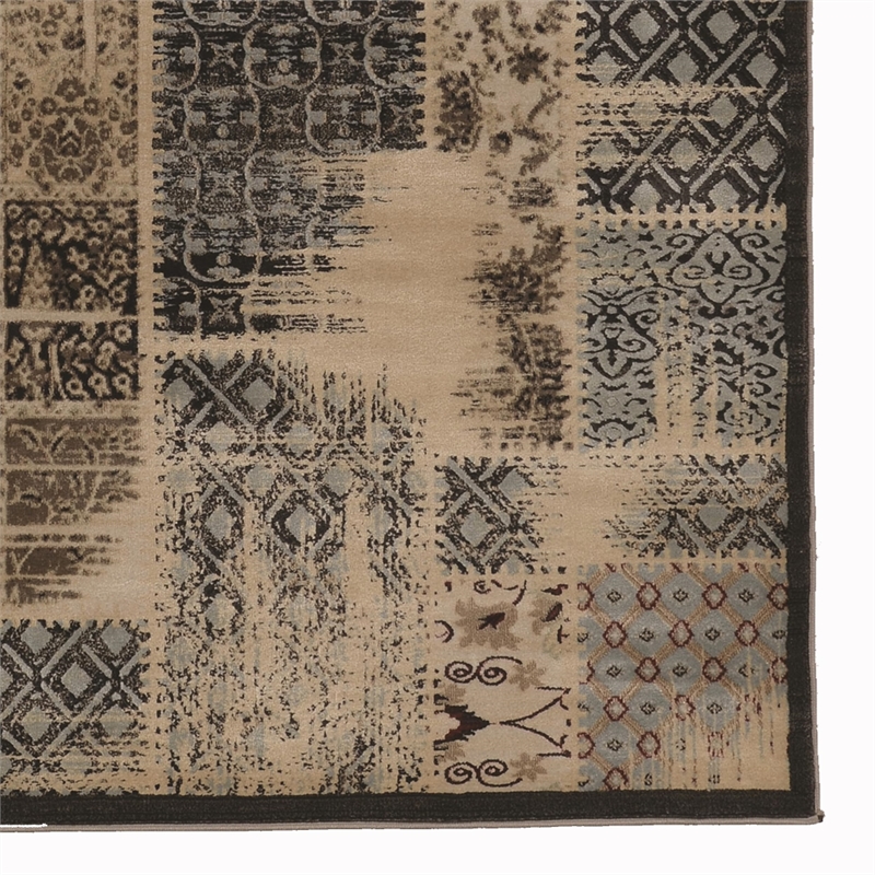 Linon Jewel Patchwork Machine Made Polypropylene 5'x7'6