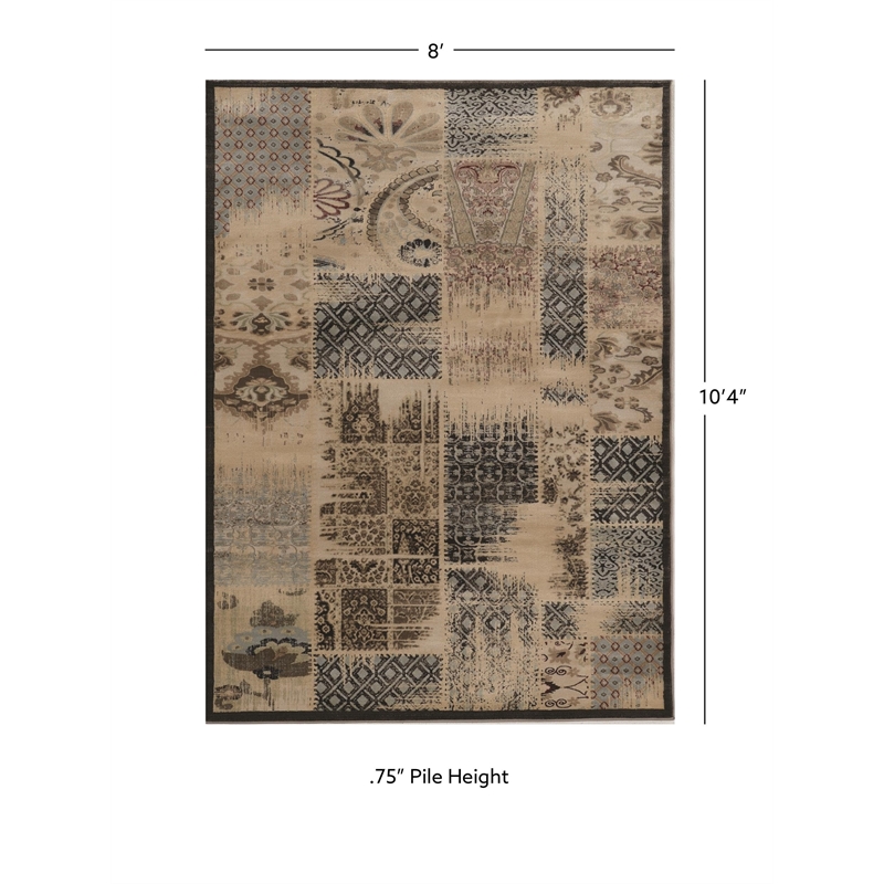 Linon Jewel Patchwork Machine Made Polypropylene 8'x10'3