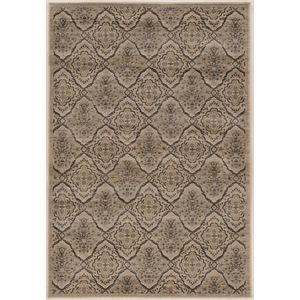 Linon Jewel Trellis Machine Made Polypropylene 8'x10'3&quot Rug in Beige