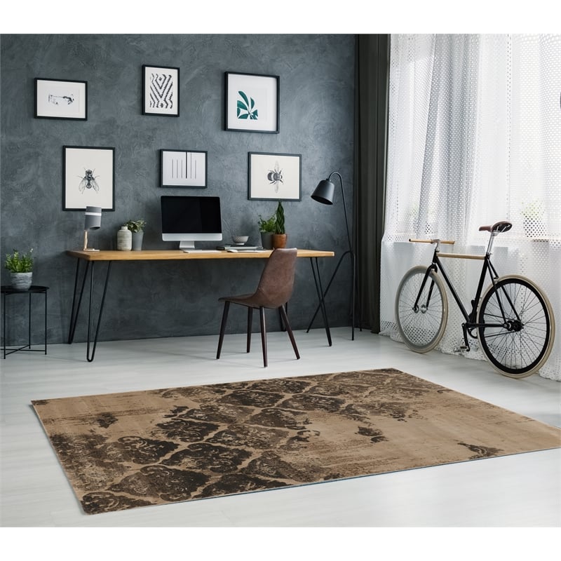 Linon Jewel Clara Machine Made Polypropylene 5'x7'6