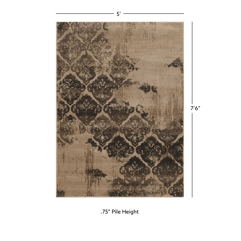 Linon Jewel Clara Machine Made Polypropylene 5'x7'6