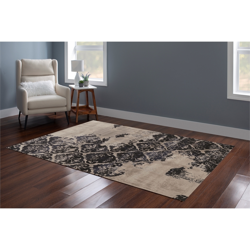 Linon Jewel Clara Machine Made Polypropylene 5'x7'6