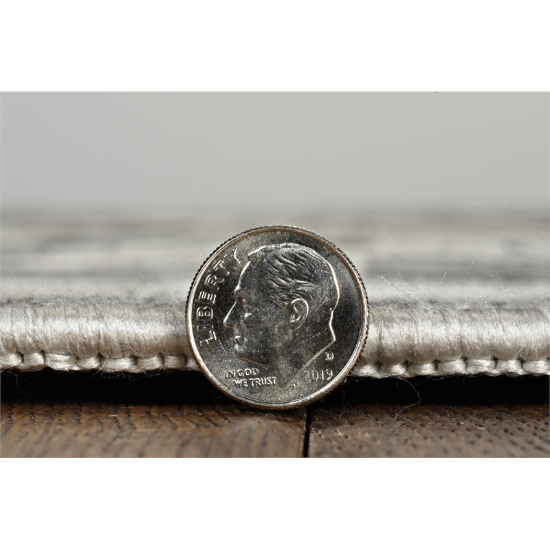 Linon Vintage Hamadan Power Loomed Microfiber Polyester 9'x12' Rug in Gray