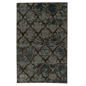 Linon Vintage Clara Power Loomed Microfiber Polyester 2'x3' Rug in Gray