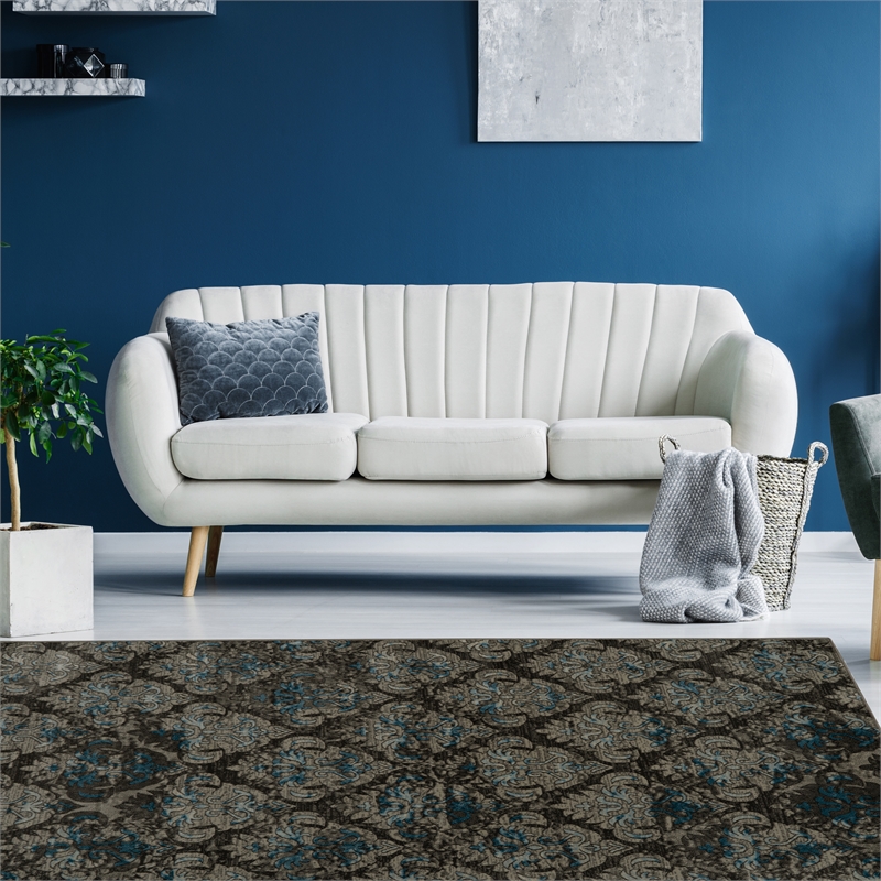 Linon Vintage Clara Power Loomed Microfiber Polyester 5'x7'6