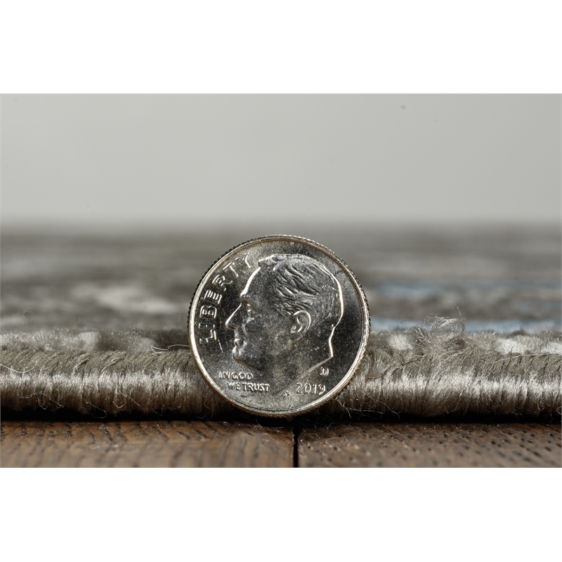 Linon Vintage Clara Power Loomed Microfiber Polyester 8'x10' Rug in Gray