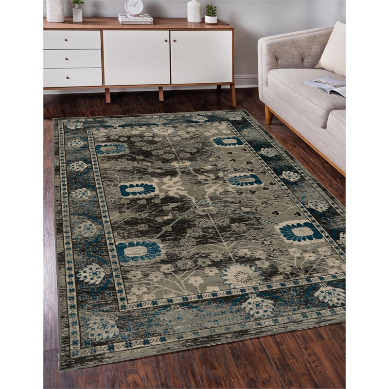 Linon Vintage Zeigler Power Loomed Microfiber Polyester 5'x7'6