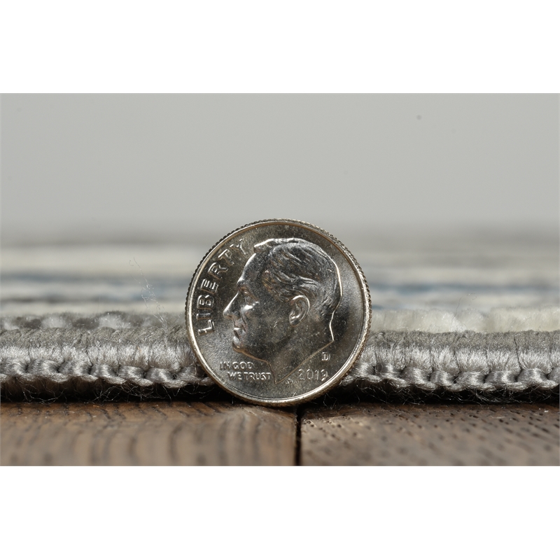 Linon Vintage Zeigler Power Loomed Microfiber Polyester 9'x12' Rug in Gray