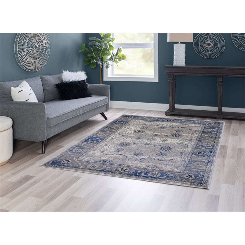 Linon Vintage Isfahan Power Loomed Microfiber Polyester 5'x7'6