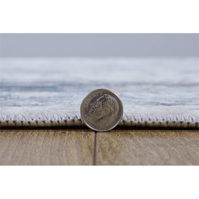 Linon Vintage Isfahan Power Loomed Microfiber Polyester 2'x3' Rug in Gray