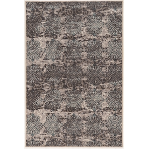 Linon Vintage Clara Power Loomed Microfiber Polyester 2'x3' Rug in Gray
