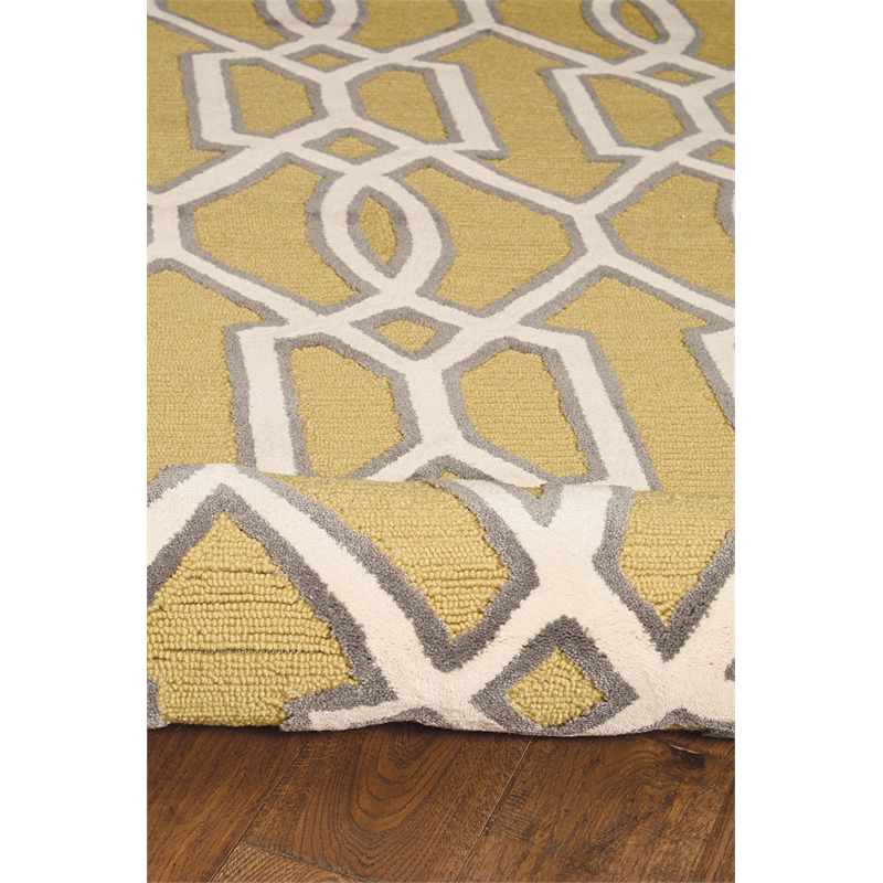 Linon Trio Medallion Hand Tufted Polyester 8'x10' Rug in Ivory