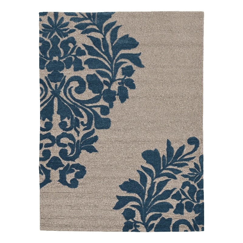 Linon Trio Medallion Hand Tufted Polyester 8'x10' Rug in Ivory