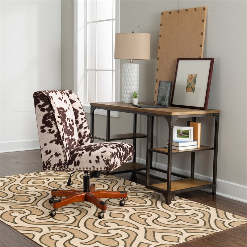 Linon Trio Marple Hand Tufted Polyester 5'x7' Area Rug in Ivory