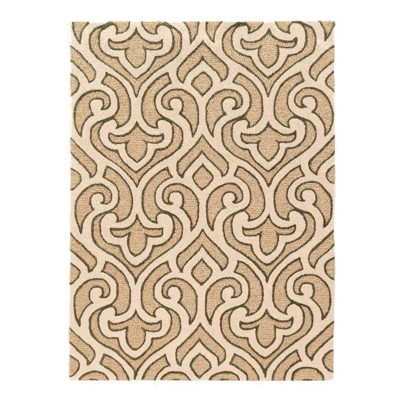 Linon Trio Marple Hand Tufted Polyester 5'x7' Area Rug in Ivory