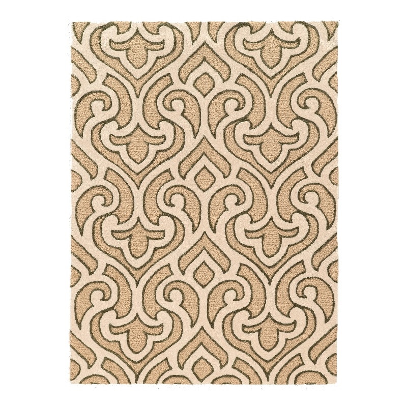 Linon Trio Marple Hand Tufted Polyester 8'x10' Area Rug in Ivory