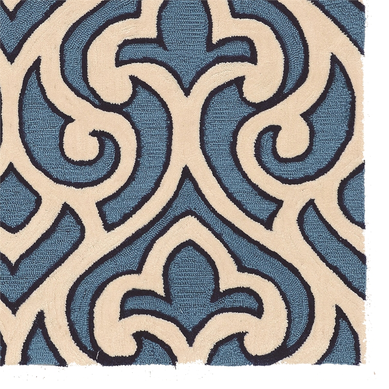 Linon Trio Marple Hand Tufted Polyester 5'x7' Rug in Ivory