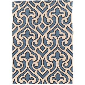 Linon Trio Marple Hand Tufted Polyester 5'x7' Rug in Ivory