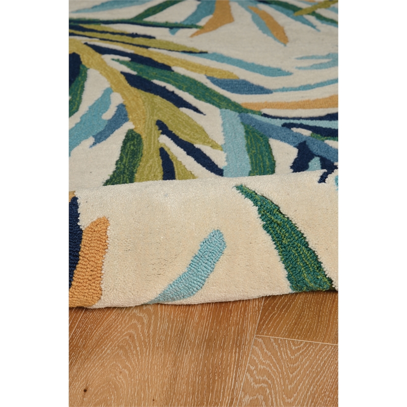 Linon Trio Marple Hand Tufted Polyester 5'x7' Rug in Ivory