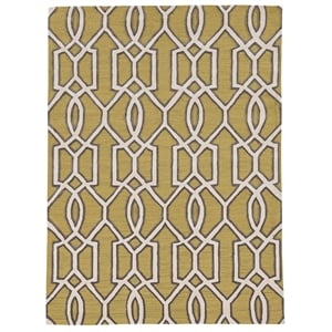 Linon Trio Sariya Hand Tufted Polyester 5'x7' Rug in Yellow