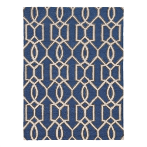 Linon Trio Sariay Hand Tufted Polyester 5'x7' Rug in Blue