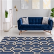Linon Trio Sariay Hand Tufted Polyester 8'x10' Rug in Blue