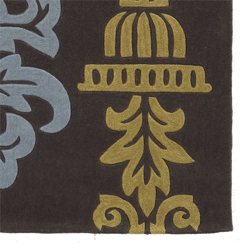 Linon Trio Burdette Hand Tufted Polyester 5'x7' Rug in Gray