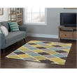 Linon Trio Tiles Hand Tufted Polyester 5'x7' Area Rug in Gray