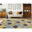 Linon Trio Tiles Hand Tufted Polyester 8'x10' Area Rug in Gray