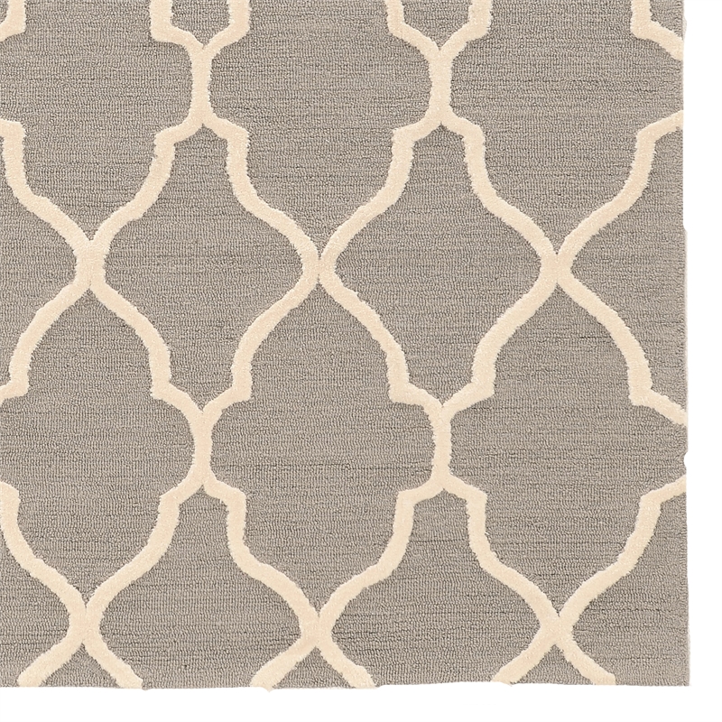 Linon Trio Geo Hand Tufted Polyester 8'x10' Rug in Gray