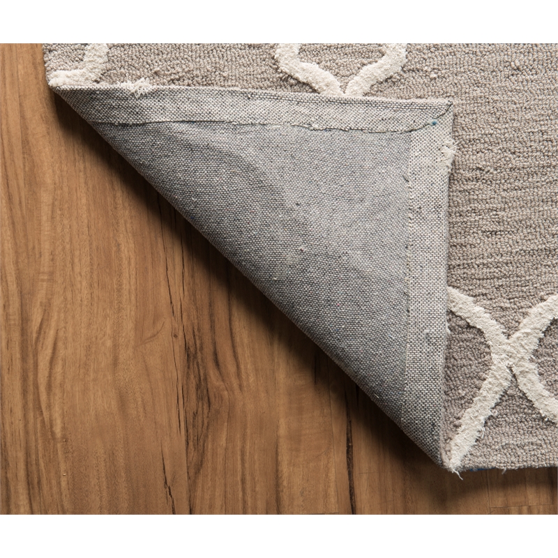 Linon Trio Geo Hand Tufted Polyester 8'x10' Rug in Gray