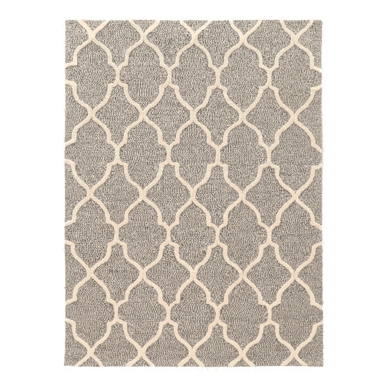 Linon Trio Geo Hand Tufted Polyester 8'x10' Rug in Gray