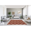 Linon Trio Geo Hand Tufted Polyester 8'x10' Rug in Rust Orange