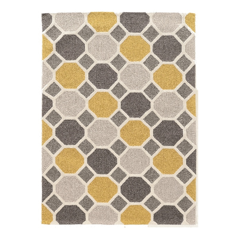 Linon Trio Ceramic Hand Tufted Polyester 5'x7' Area Rug in Gray