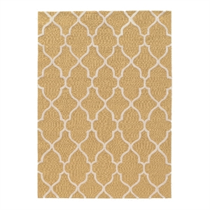 Linon Trio Geo Hand Tufted Polyester 5'x7' Rug in Yellow