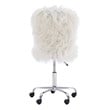 Linon Cami Faux Fur Upholstered Armless Office Task Chair in White