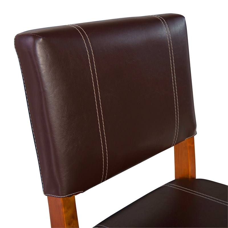 Linon Milano 24.8" Wood Counter Stool in Dark Brown | Cymax Business