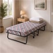 Linon Torino Metal and Fabric Folding Bed in Gray