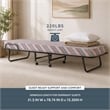 Linon Torino Metal and Fabric Folding Bed in Gray