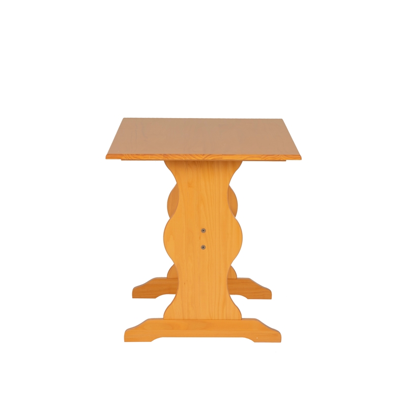 Linon Chelsea Solid Pine Dining Table in Warm Honey Finish
