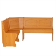 Linon Chelsea Dining Nook Corner Unit with Storage in Honey Stained Pine Wood