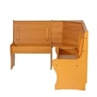 Linon Chelsea Dining Nook Corner Unit with Storage in Honey Stained Pine Wood