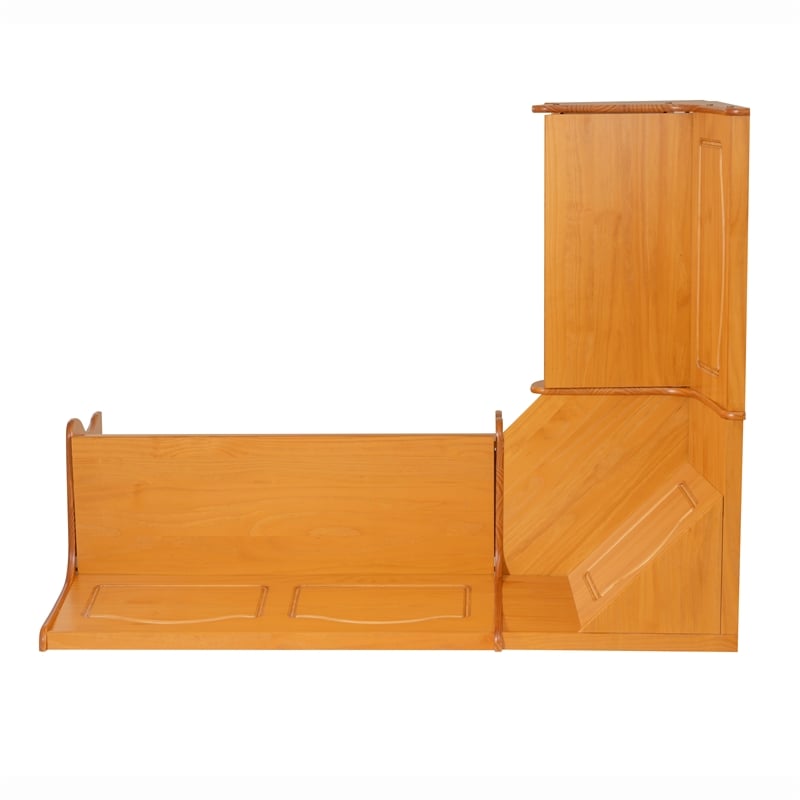 Linon Chelsea Dining Nook Corner Unit with Storage in Honey Stained Pine Wood