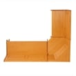 Linon Chelsea Dining Nook Corner Unit with Storage in Honey Stained Pine Wood