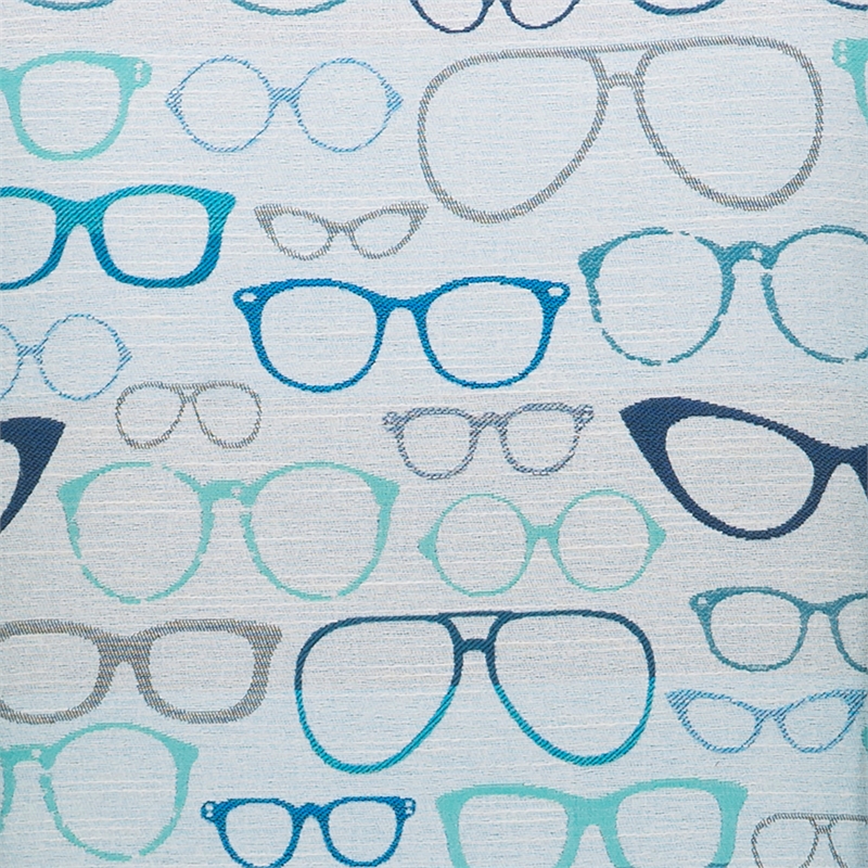 Linon Draper Wood Upholstered Glasses Office Chair in Blue