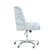 Linon Draper Wood Upholstered Glasses Office Chair in Blue