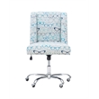 Linon Draper Wood Upholstered Glasses Office Chair in Blue