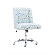 Linon Draper Wood Upholstered Glasses Office Chair in Blue