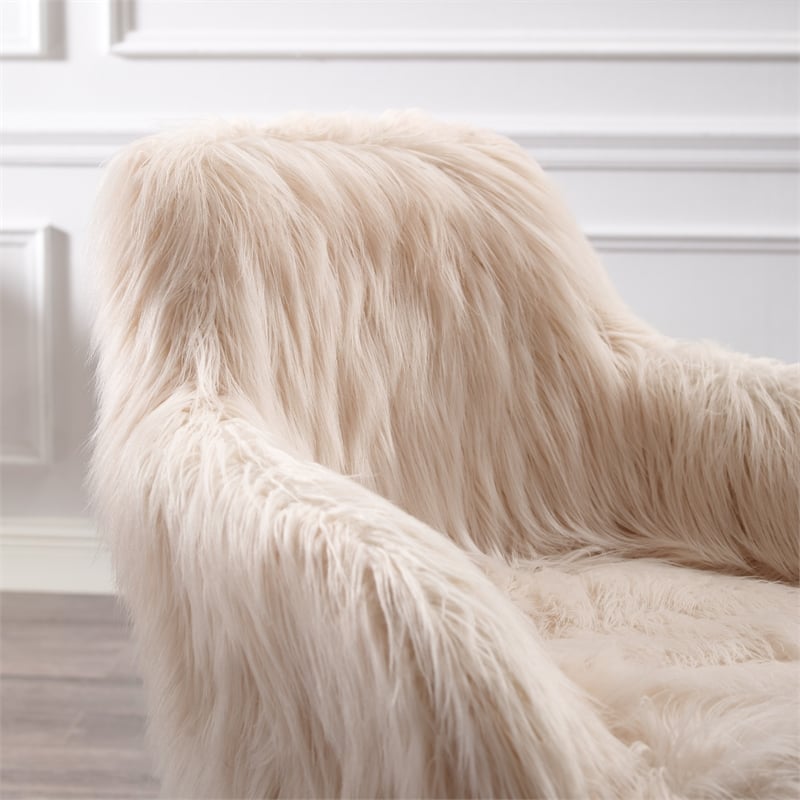 linon fiona faux fur office chair